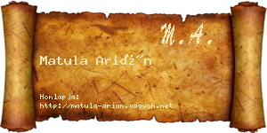 Matula Arián névjegykártya